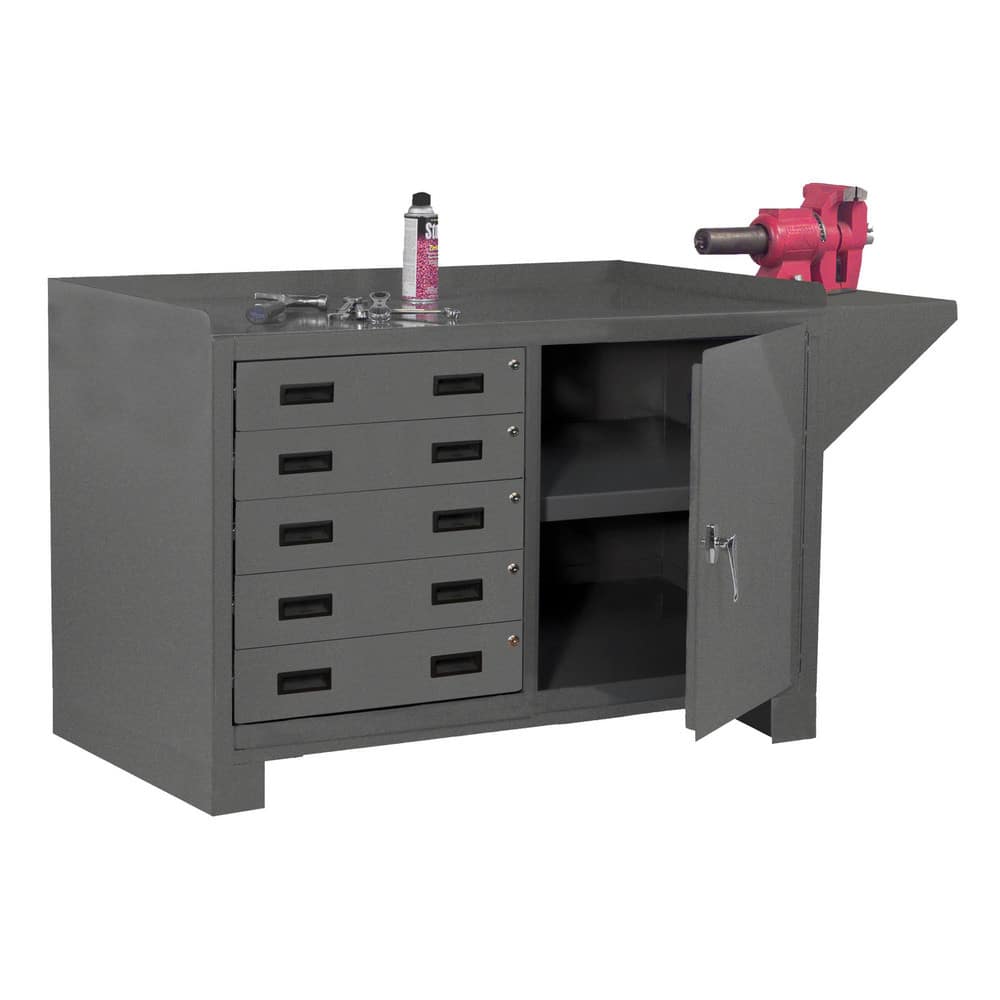 Stationary Industrial Workstation: 48" Wide, 24" Deep, 38" High, 2,000 lb Capacity