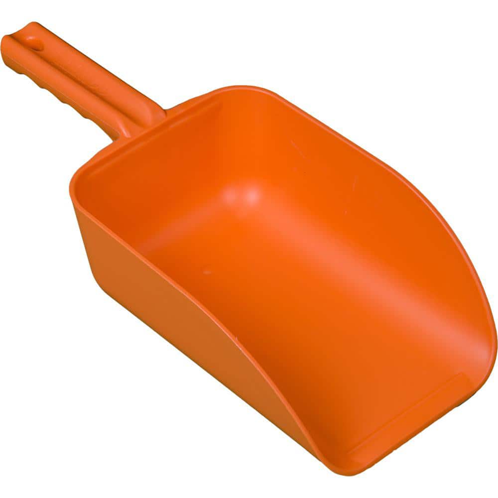 82 oz Orange Polypropylene Flat Bottom Scoop