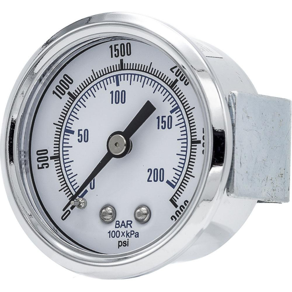 PIC Gauges Pressure Gauge 2" Dial Dia, 0 to 3,000 psi, 1/4" MNPT, U