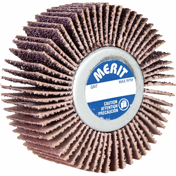 Merit Abrasives Mounted Flap Wheel 3" Dia, 3/4" Face Width, 80 Grit