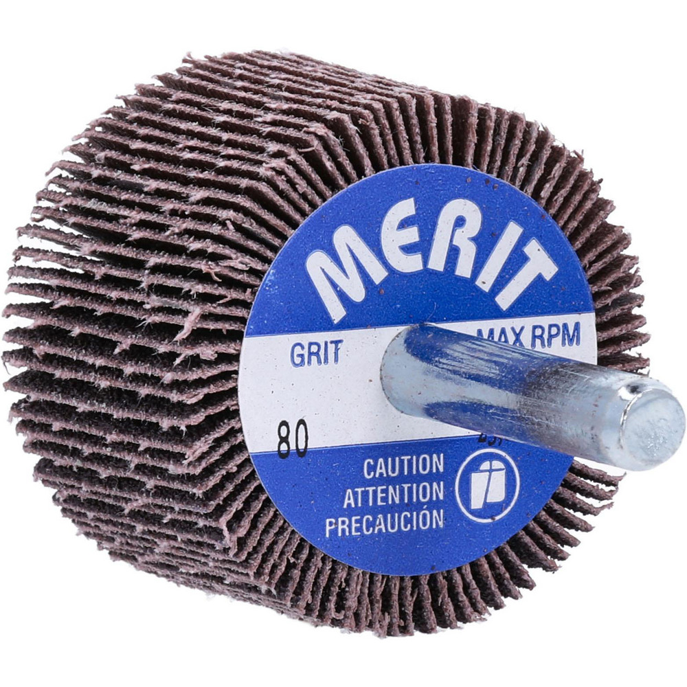 Merit Abrasives Mounted Flap Wheel 11/2" Dia, 1" Face Width, 80