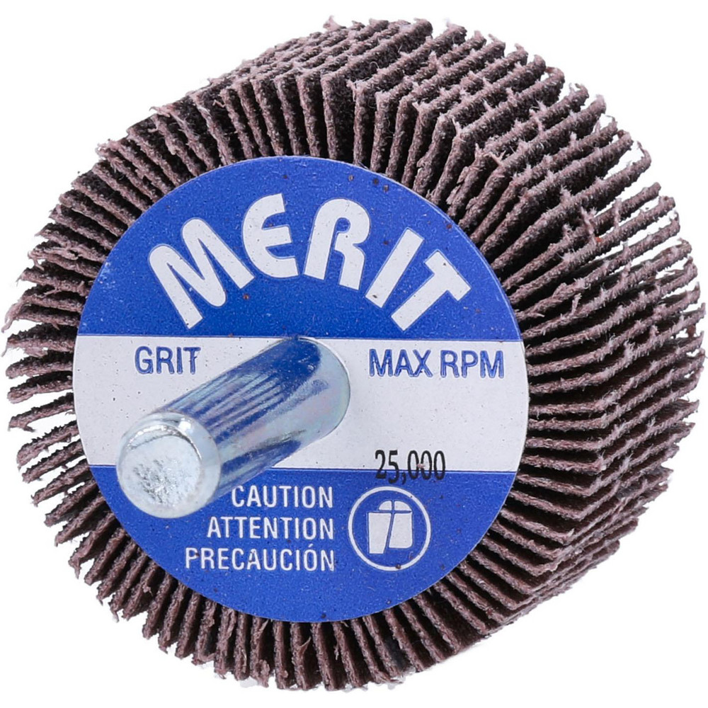 Merit Abrasives Mounted Flap Wheel 11/2" Dia, 1" Face Width, 80 Grit, Ceramic Alumina MSC