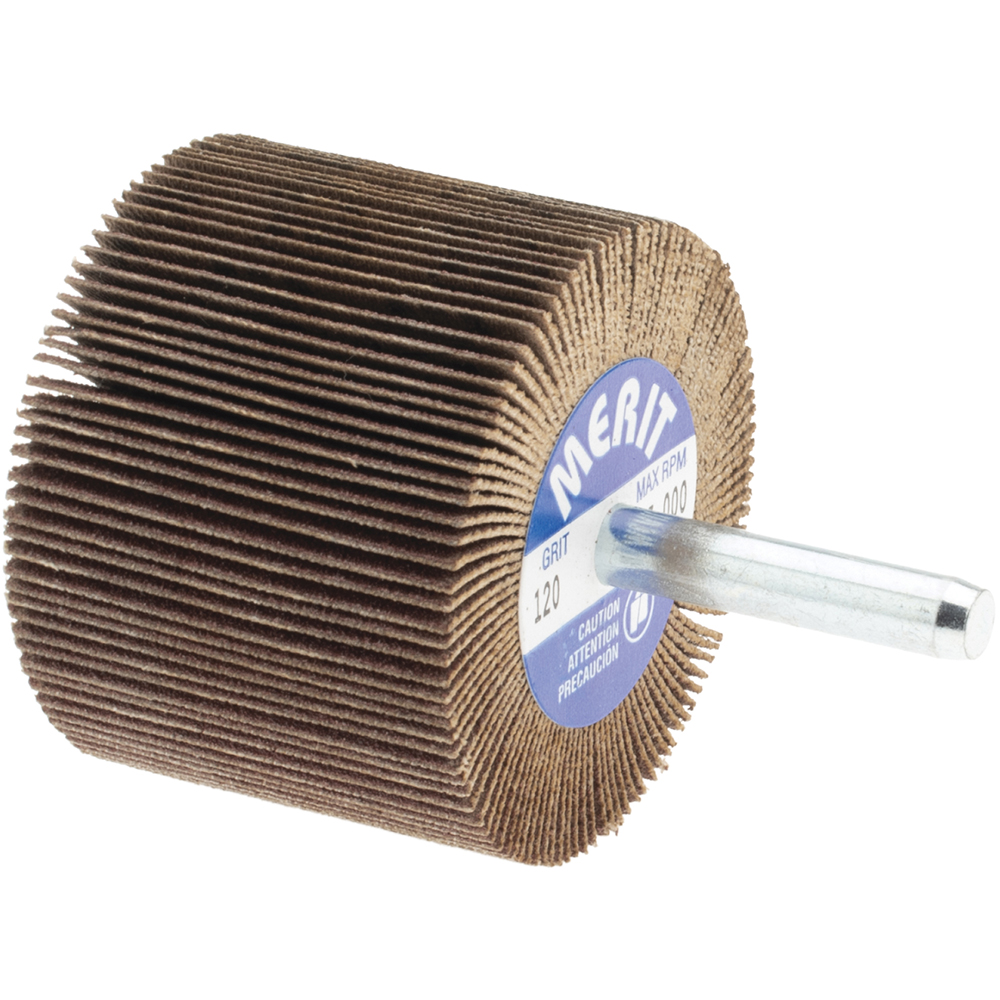 Merit Abrasives Mounted Flap Wheel 2" Dia, 11/2" Face Width, 120