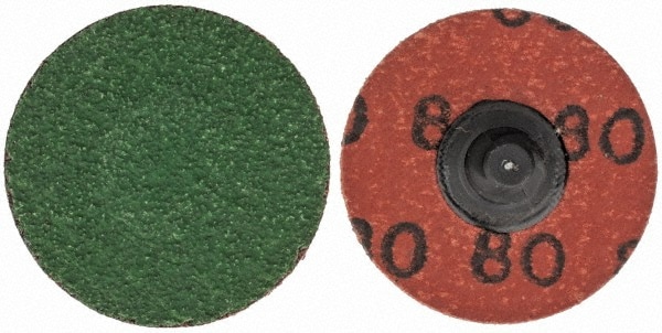 Merit Abrasives OLD08834167104 Quick-Change Disc: Power-Lock Type 3, 1-1/2" Disc Dia, 80 Grit, Zirconia Alumina, Coated Image