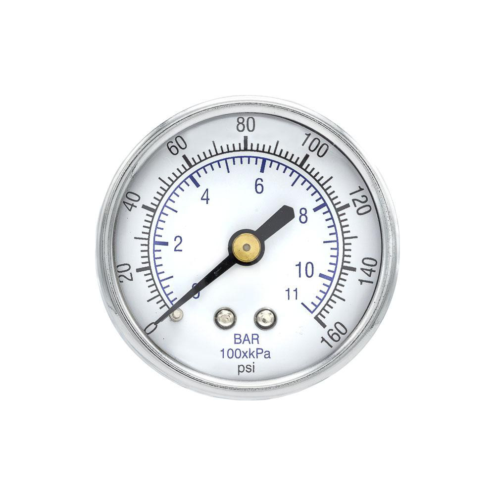 PIC Gauges Pressure Gauge 2" Dial Dia, 0 to 160 psi, 1/4" MNPT