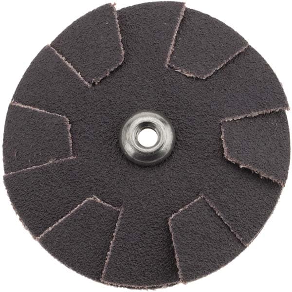 100 Grit, 2" Diam, Flexible Slotted Overlap Disc