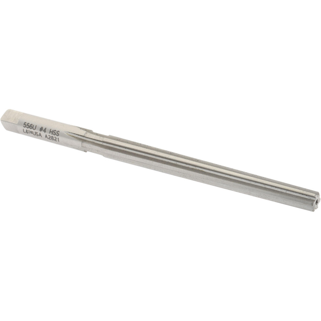 Value Collection 556U 4 Taper Pin Reamer: #4 Pin, 0.2071" Small End, 0.2604" Large End, High Speed Steel Image