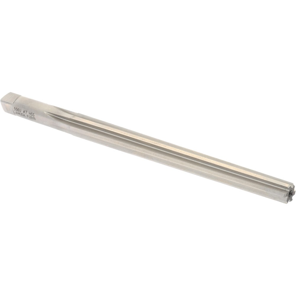 Taper Pin Reamer: #7 Pin, 0.3297" Small End, 0.422" Large End, High Speed Steel