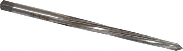 Taper Pin Reamer: #0 Pin, 0.1287" Small End, 0.1638" Large End, High Speed Steel