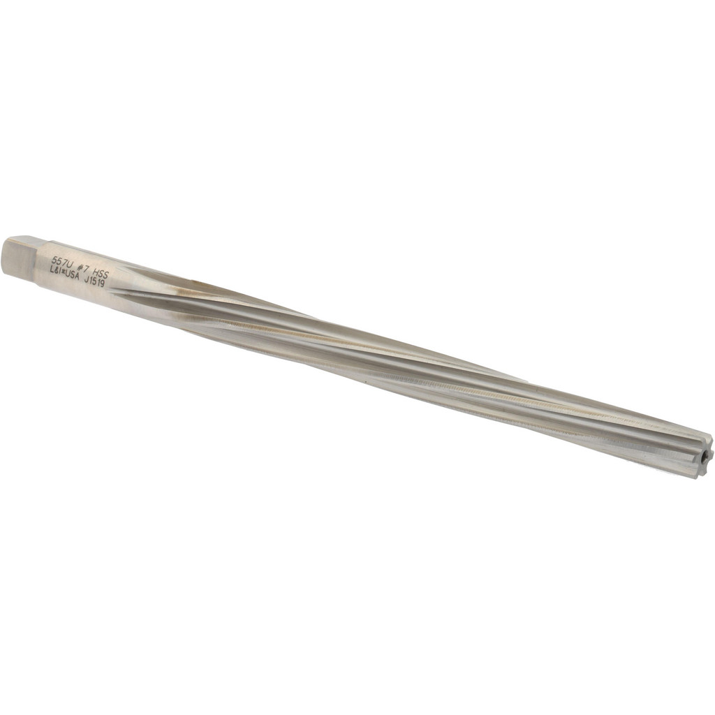 Value Collection 557u 7 Taper Pin Reamer: #7 Pin, 0.3297" Small End, 0.422" Large End, High Speed Steel Image