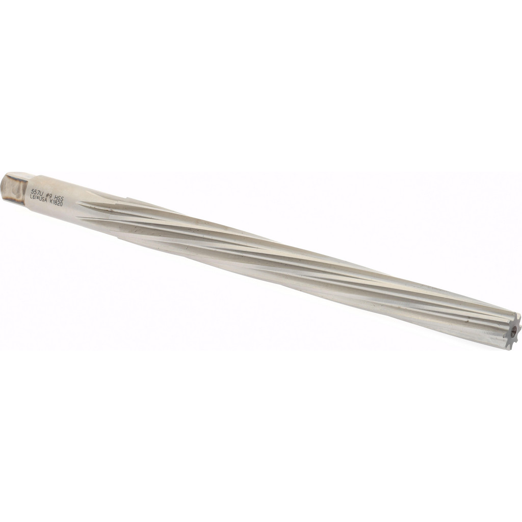 Value Collection 557u 9 Taper Pin Reamer: #9 Pin, 0.4805" Small End, 0.6066" Large End, High Speed Steel Image