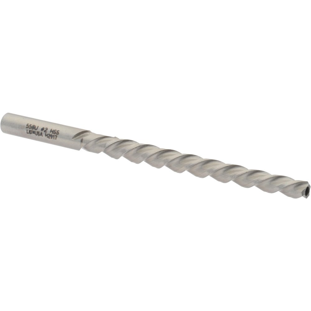 Taper Pin Reamer: #2 Pin, 0.1605" Small End, 0.2008" Large End, High Speed Steel