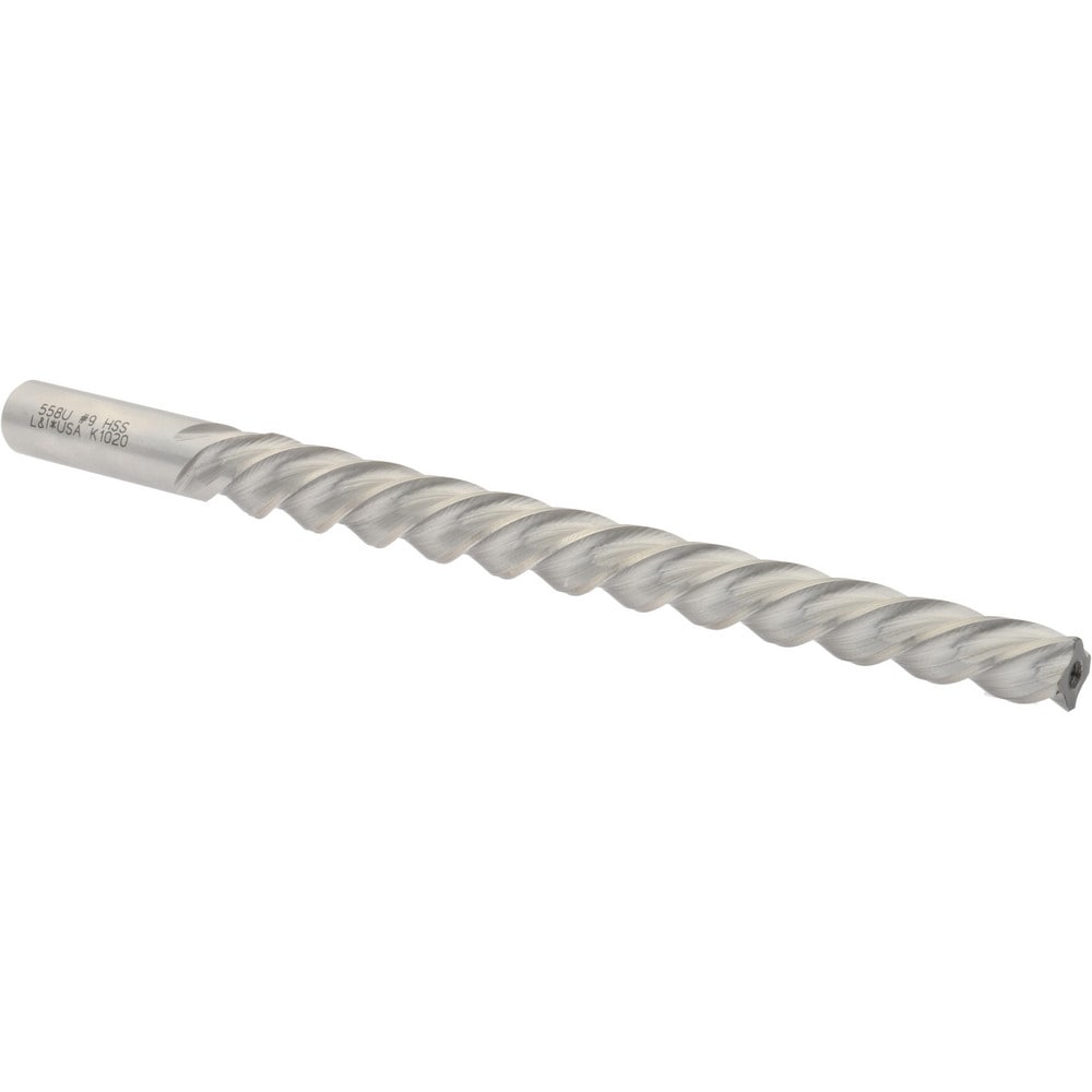 Taper Pin Reamer: #9 Pin, 0.4805" Small End, 0.6066" Large End, High Speed Steel
