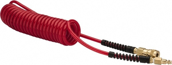 PRO-SOURCE 5840014115PRO Coiled & Self Storing Hose: 1/4" ID, 15 Long, Male Swivel x Male Swivel Image