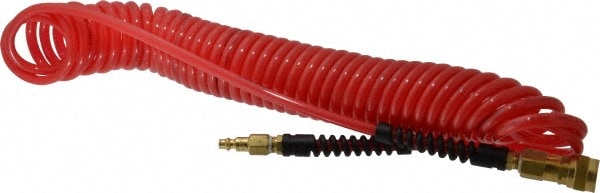 PRO-SOURCE 5840014125PRO Coiled & Self Storing Hose: 1/4" ID, 25 Long, Male Swivel x Male Swivel Image