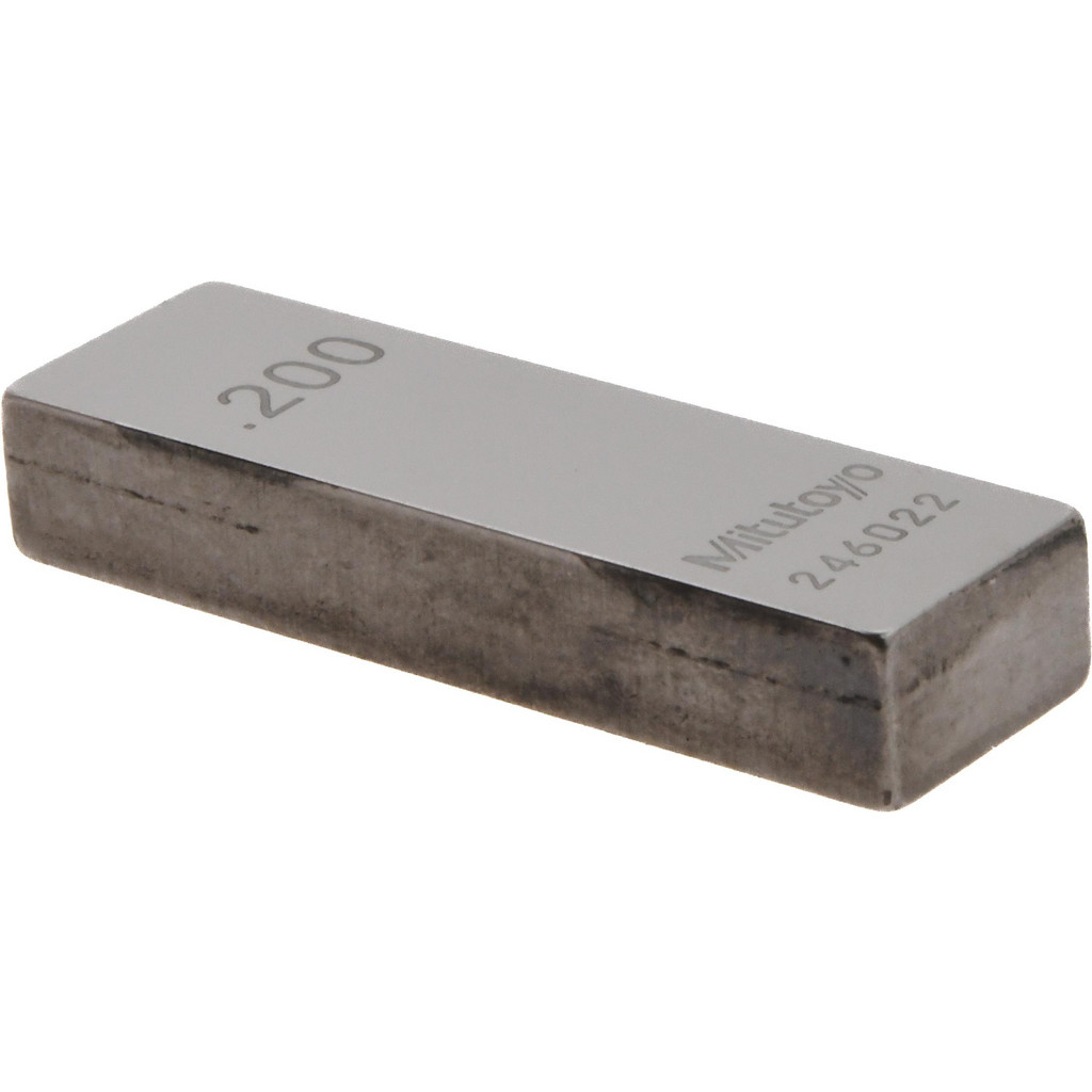 Mitutoyo Rectangle Steel Gage Block: 0.2", Grade 0 - Accuracy Grade 0, Includes Certificate of Inspection | Part #611192-531