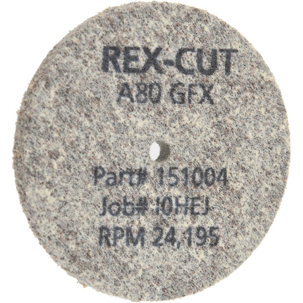 Deburring Wheel:  1-1/2" Dia,  1/8" Hole,  N/A Aluminum Oxide