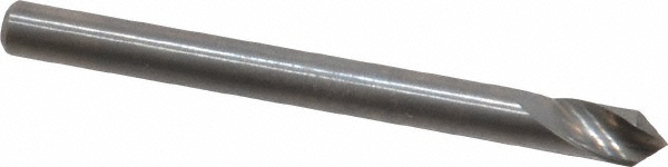 M.A. Ford® Countersink: 1/8" Head Dia, 82 deg Included Angle, 1 Flute, Solid Carbide, Right Hand Cut - 1/8" Shank Dia, 1-1/2" OAL, Bright/Uncoated