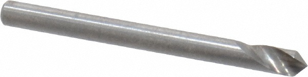 M.A. Ford® Countersink: 1/8" Head Dia, 90 deg Included Angle, 1 Flute, Solid Carbide, Right Hand Cut - 1/8" Shank Dia, 1-1/2" OAL, Bright/Uncoated
