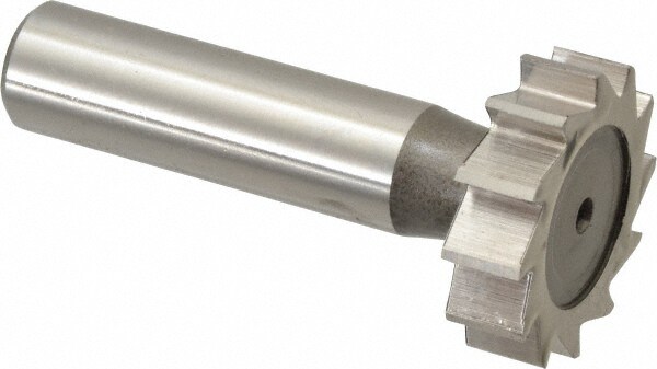 Woodruff Keyseat Cutter: 1.125" Cut Dia, 0.3125" Cut Width, 1/2" Shank Dia, Straight Tooth