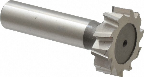 Woodruff Keyseat Cutter: 1.125" Cut Dia, 0.3125" Cut Width, 1/2" Shank Dia, Staggered Tooth