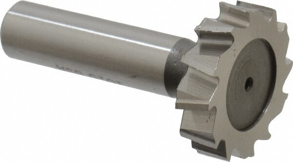Woodruff Keyseat Cutter: 1.25" Cut Dia, 0.3125" Cut Width, 1/2" Shank Dia, Staggered Tooth