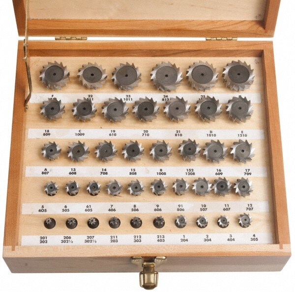 1/4 to 1-1/2" Cutting Diam, Straight Tooth Configuration, Woodruff and Keyseat Cutter Set