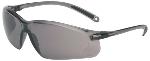 Safety Glass: Scratch-Resistant, Polycarbonate, Gray Lenses, Frameless, UV Protection