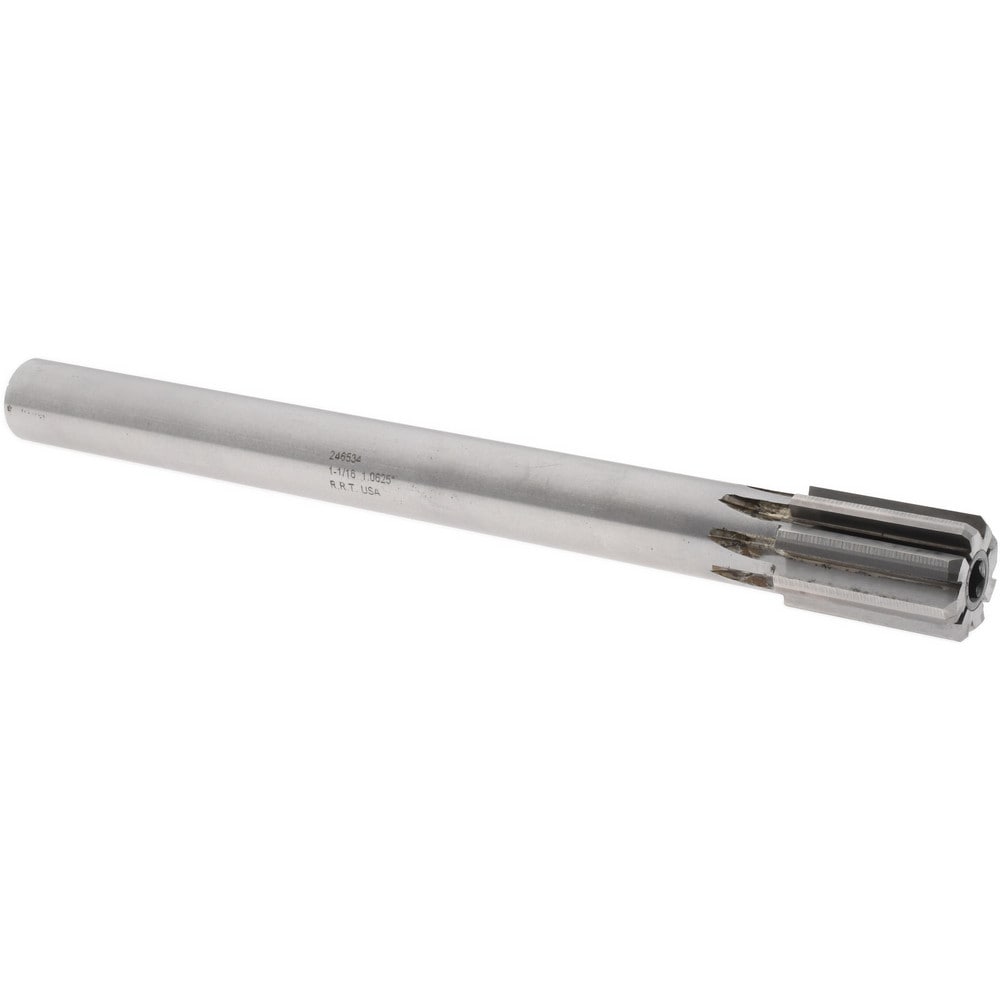 Machine Expansion Reamer: 1-1/16" Dia, Straight Shank, 10-1/2" OAL