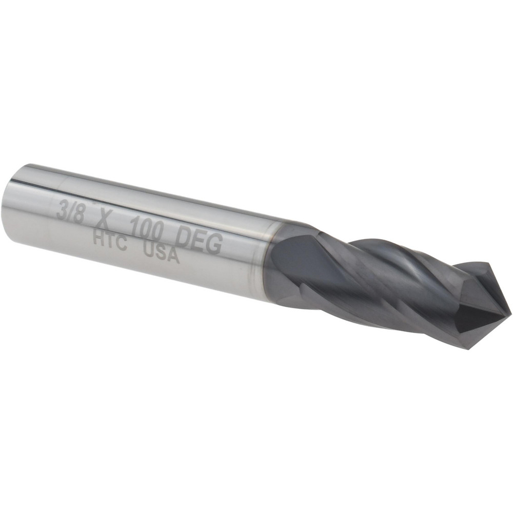Drill Mill: 3/8" Dia, 7/8" LOC, 4 Flutes, 100 ° Point, Solid Carbide