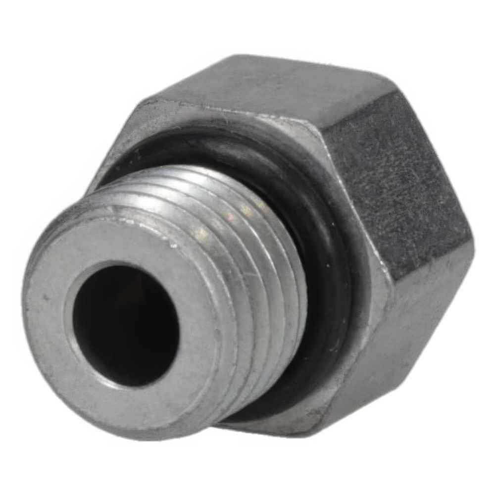 Industrial Pipe Hex Plug: 7/16-20 Male Thread, Male Straight Thread O-Ring - 7,500 Max psi