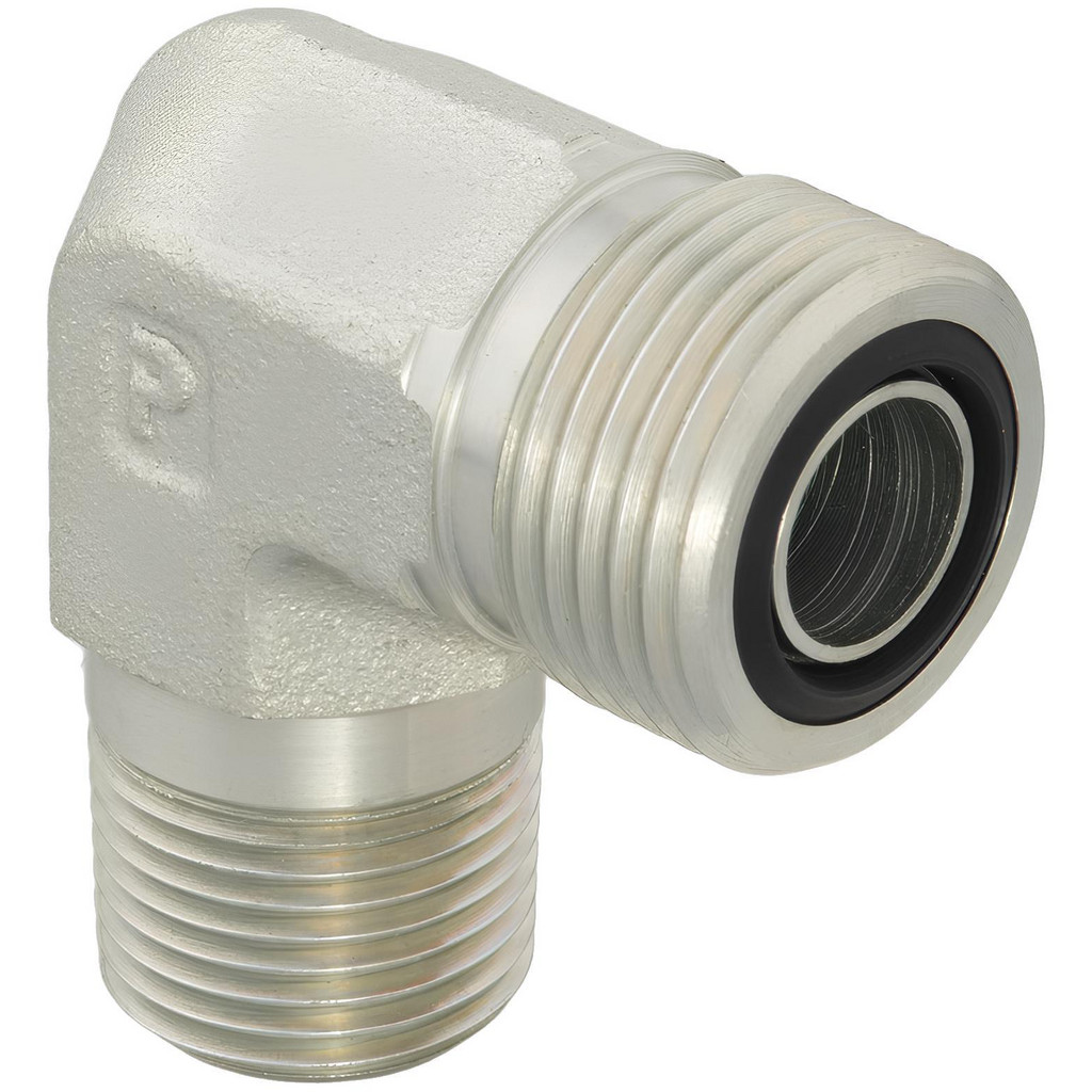 Parker 4-6 CLO-S Compression Tube Male Elbow: 3/8-18" Thread, O-Ring Face Seal/NPTF Image