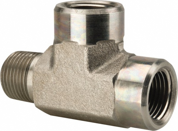 Parker 3/8 MRO-S Industrial Pipe Street Tee: 3/8" Female Thread, 3/8" Male Thread, MNPTF x FNPTF Image