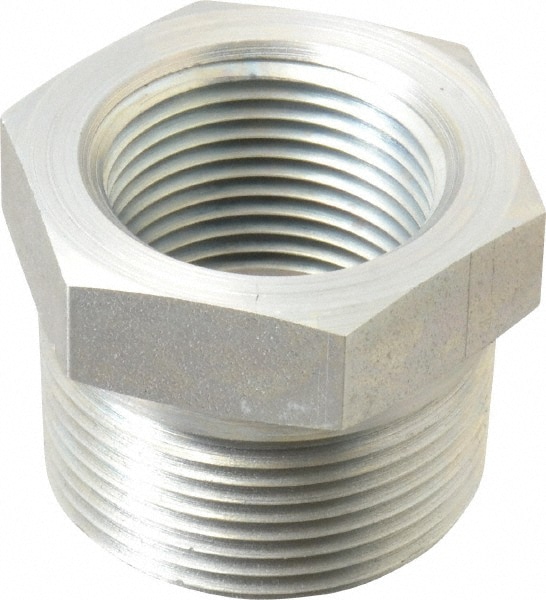 Parker 1 1/4 X 1 PTR-S Industrial Pipe Bushing: 1" Female Thread, 1-1/4" Male Thread, MNPTF x FNPTF Image