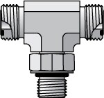 Parker 10 S5OLO-S Compression Tube Male Branch Tee: 7/8-14" Thread, O-Ring Face Seal/SAE-ORB Image