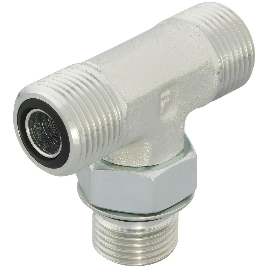 Parker 4 S5OLO-S Compression Tube Male Branch Tee: 7/16-20" Thread, O-Ring Face Seal/SAE-ORB Image