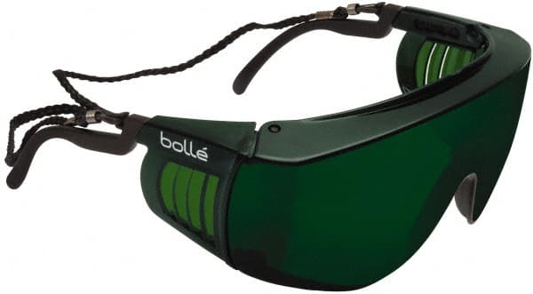 bolle SAFETY 40056 Safety Glass: Scratch-Resistant, Polycarbonate, Green Lenses, Full-Framed 