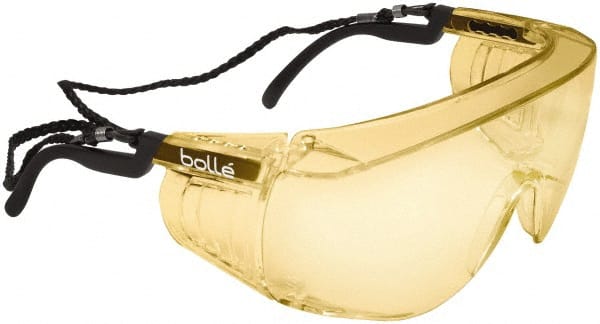 bolle SAFETY 40055 Safety Glass: Anti-Fog & Scratch-Resistant, Polycarbonate, Yellow Lenses, Full-Framed 