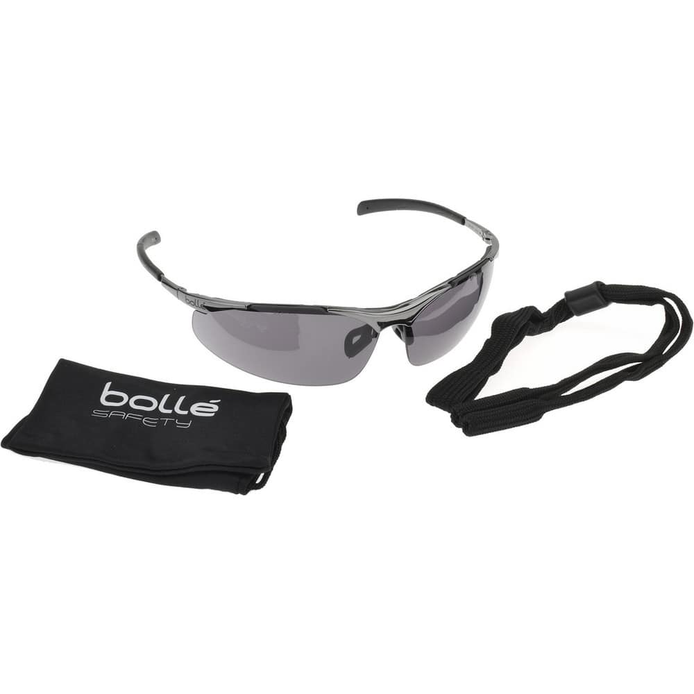 bolle SAFETY 40050 Safety Glass: Anti-Fog & Scratch-Resistant, Smoke Lenses, Full-Framed 