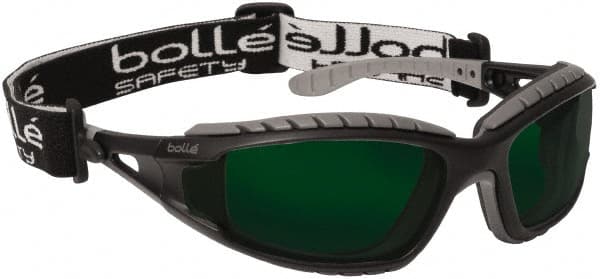 bolle SAFETY 40089 Safety Glass: Scratch-Resistant, Polycarbonate, Green Lenses, Full-Framed 