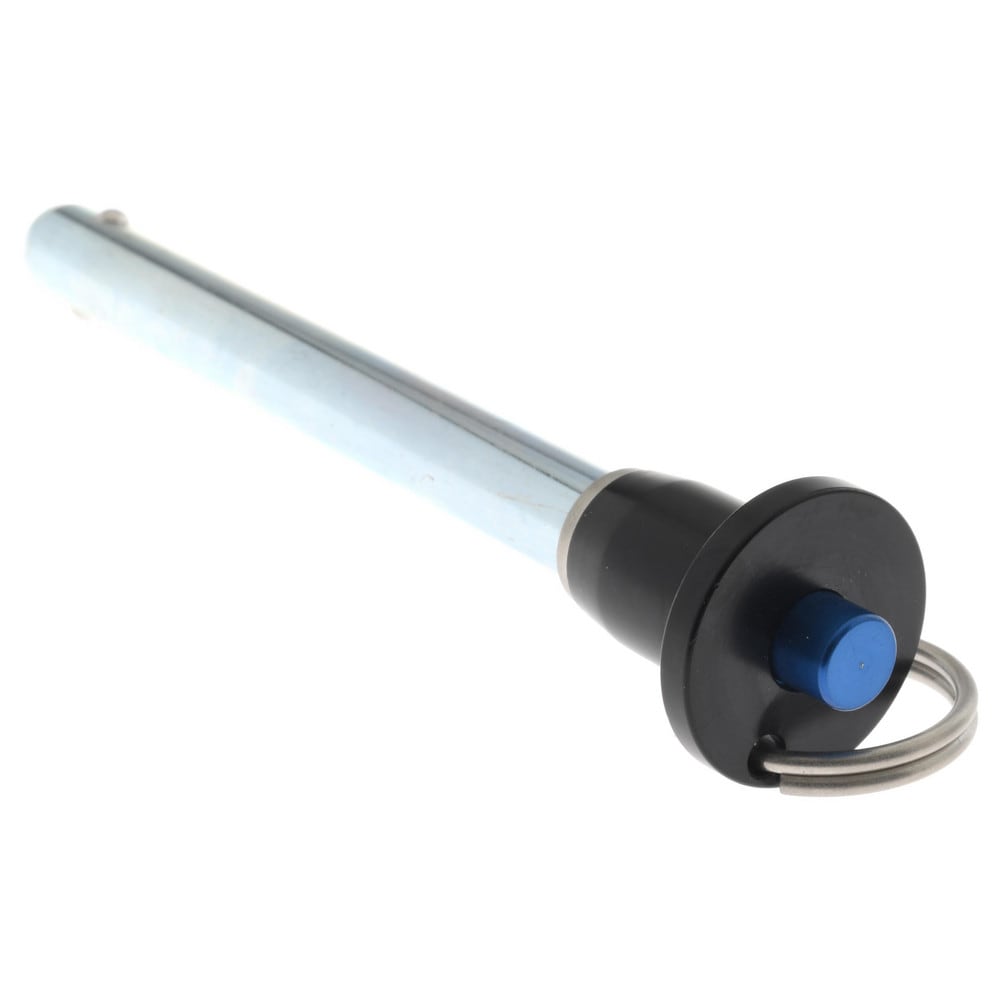 Quick-Release Pin: Button Handle, 5/16" Pin Dia, 2-1/2" Usable Length