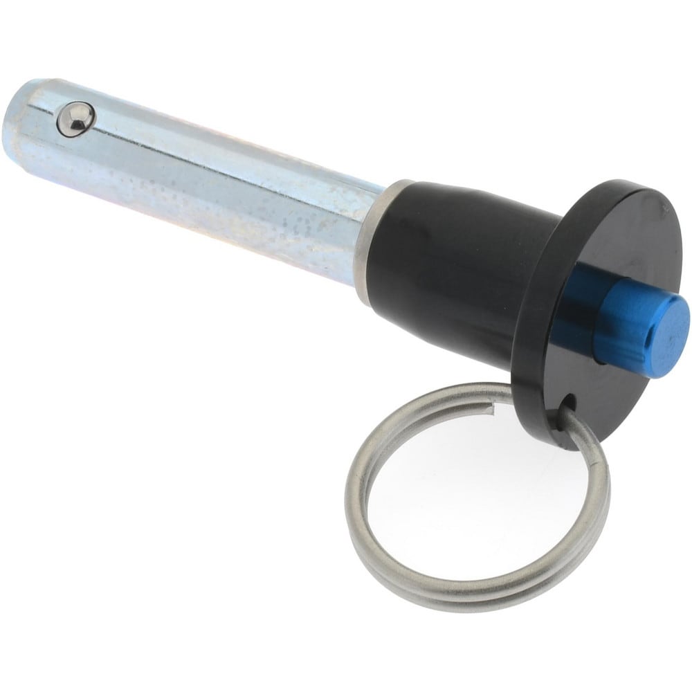 Quick-Release Pin: Button Handle, 5/16" Pin Dia, 1" Usable Length