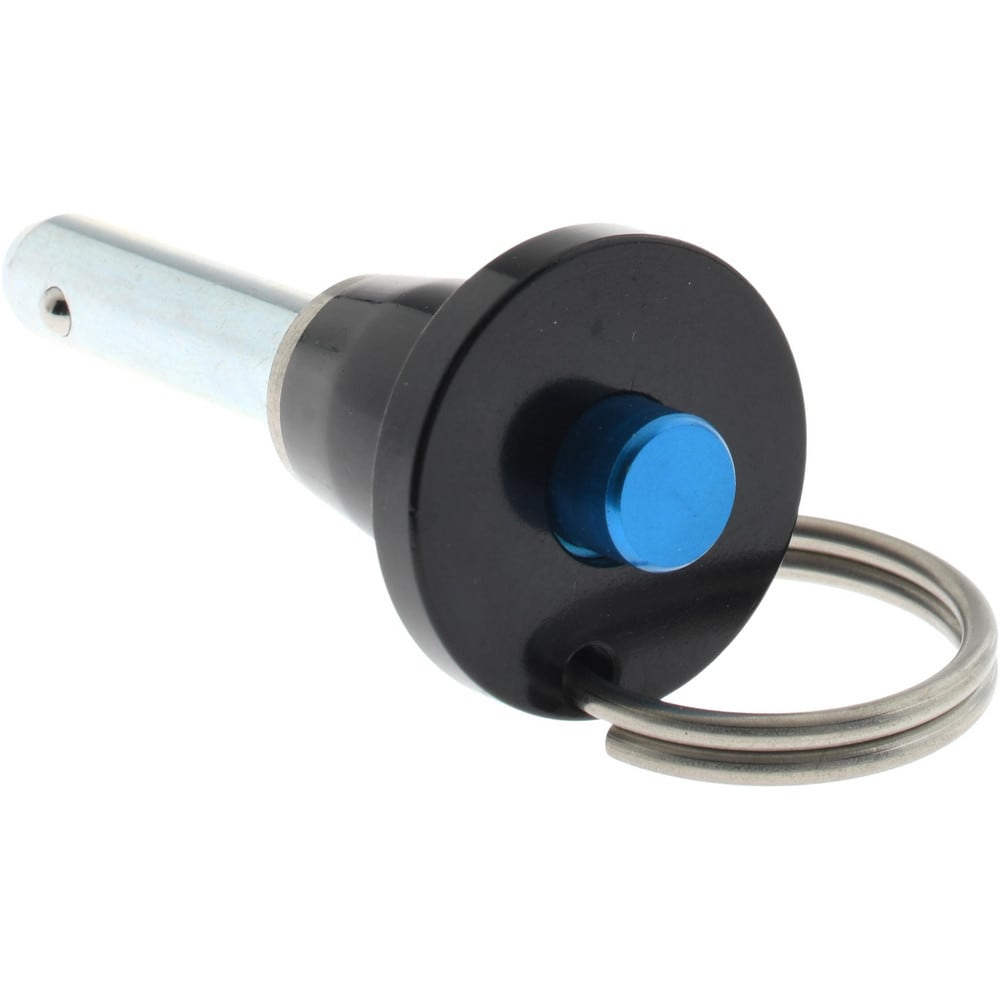 Quick-Release Pin: Button Handle, 1/4" Pin Dia, 3/4" Usable Length