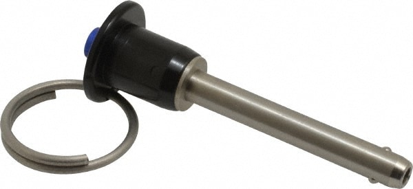 Quick-Release Pin: Button Handle, 1/4" Pin Dia, 1-1/2" Usable Length