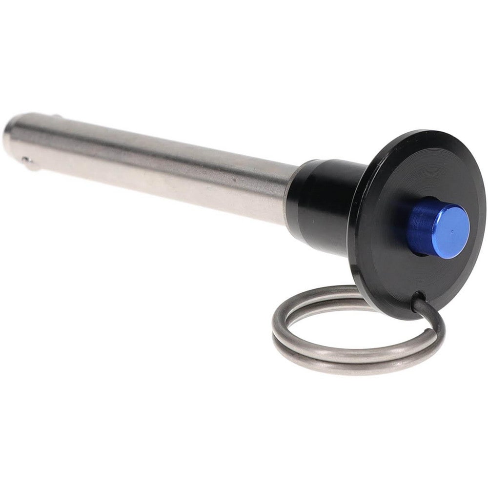 Quick-Release Pin: Button Handle, 3/8" Pin Dia, 2-1/2" Usable Length