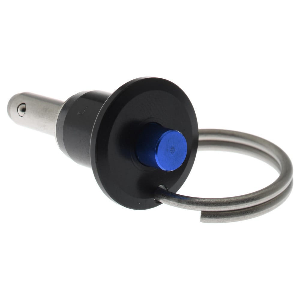 Quick-Release Pin: Button Handle, 1/4" Pin Dia, 1/2" Usable Length