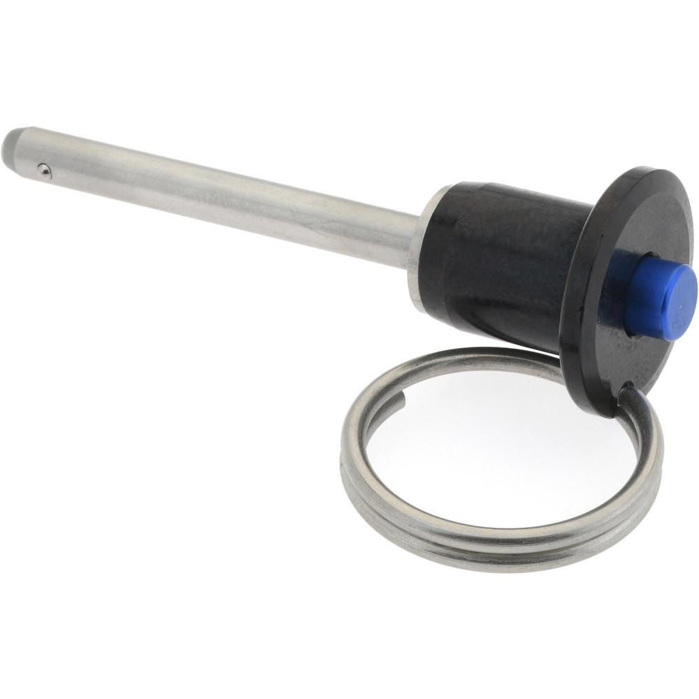 Jergens Ball Grip QuickRelease Pin Button Handle, 3/16" Pin Dia, 1/