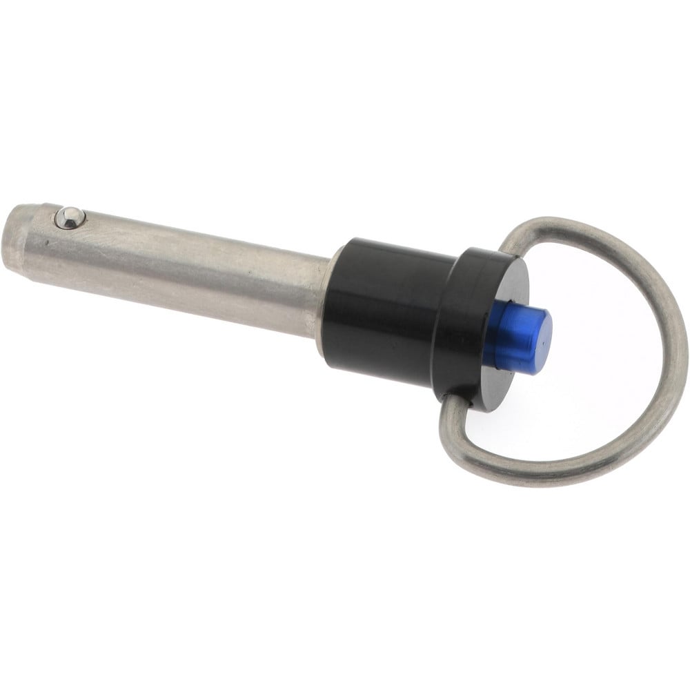 Quick-Release Pin: Ring Handle, 5/16" Pin Dia, 1" Usable Length