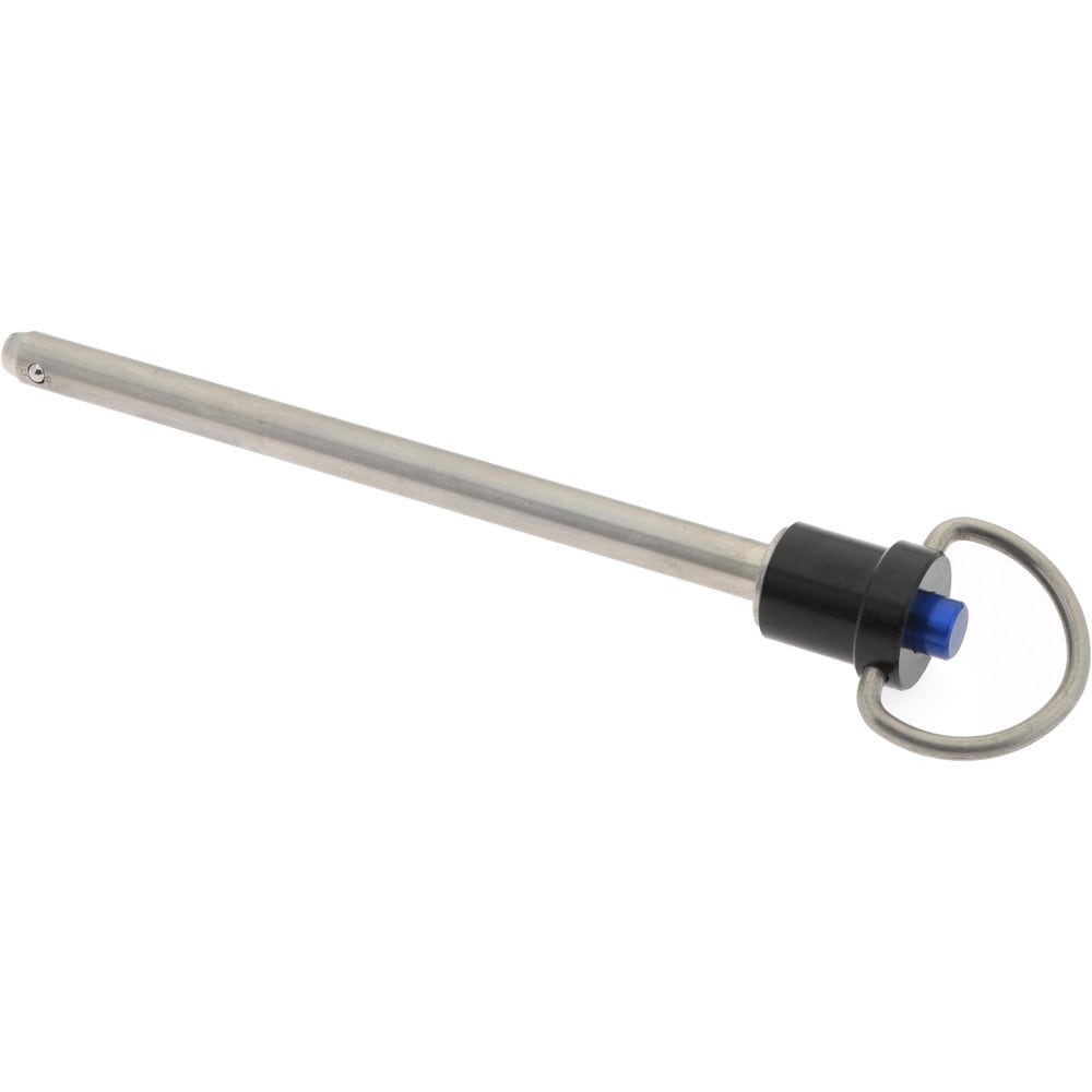 Quick-Release Pin: Ring Handle, 1/4" Pin Dia, 3-1/2" Usable Length