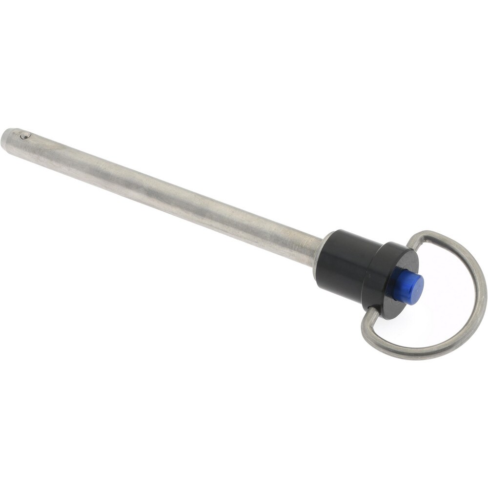 Quick-Release Pin: Ring Handle, 1/4" Pin Dia, 3" Usable Length